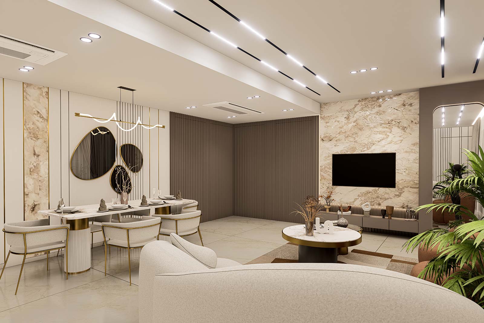 Living area with Tv